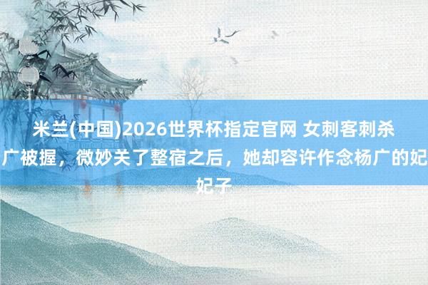 米兰(中国)2026世界杯指定官网 女刺客刺杀杨广被握,微妙关了整宿之后,她却容许作念杨广的妃子