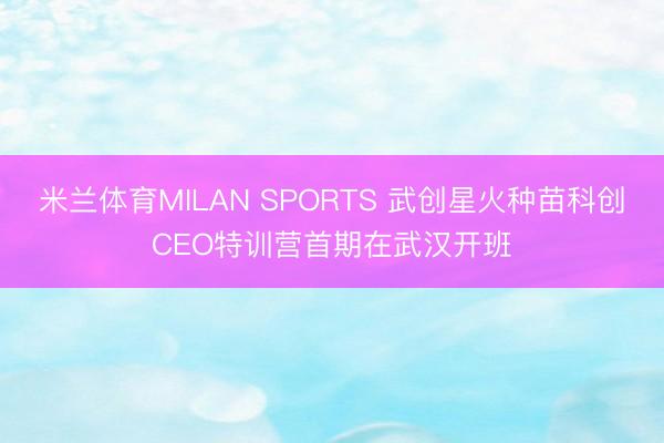 米兰体育MILAN SPORTS 武创星火种苗科创CEO特训营首期在武汉开班
