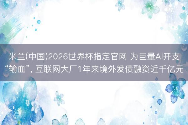 米兰(中国)2026世界杯指定官网 为巨量AI开支“输血”, 互联网大厂1年来境外发债融资近千亿元
