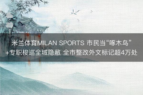 米兰体育MILAN SPORTS 市民当“啄木鸟”+专职梭巡全域隐敝 全市整改外文标记超4万处