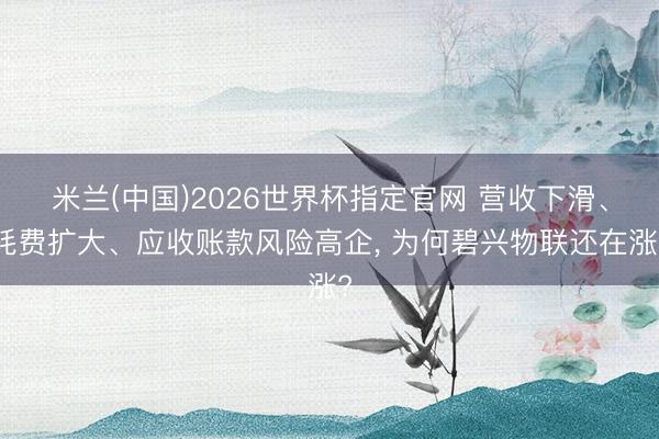 米兰(中国)2026世界杯指定官网 营收下滑、耗费扩大、应收账款风险高企， 为何碧兴物联还在涨?